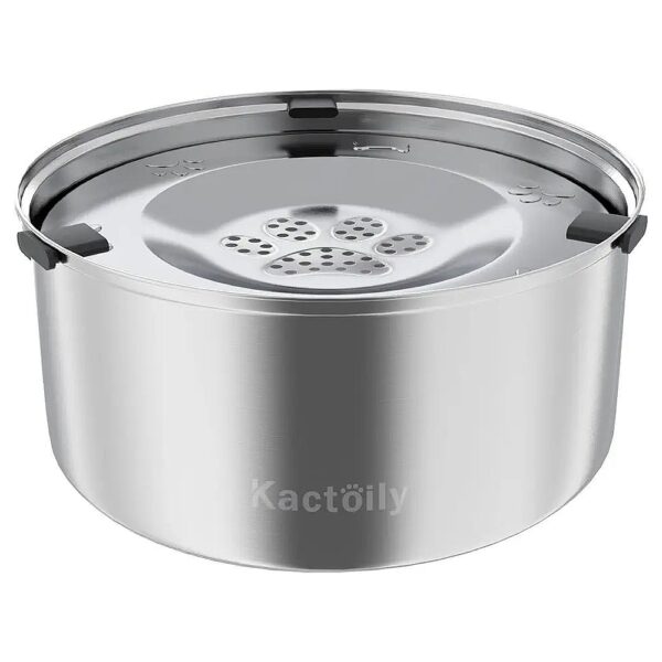 Stainless Steel Dog Water Bowl 3L Large Capacity for Multiple Pets Slow Drinking