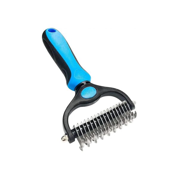 Stainless Steel Double Sided Undercoat Rake and Comb Grooming Tool for Dogs and Cats