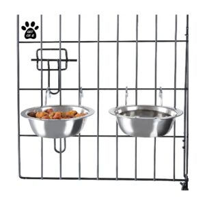 Stainless Steel Hangable Dog Bowls for Crate, Kennel, and Crate Food and Water