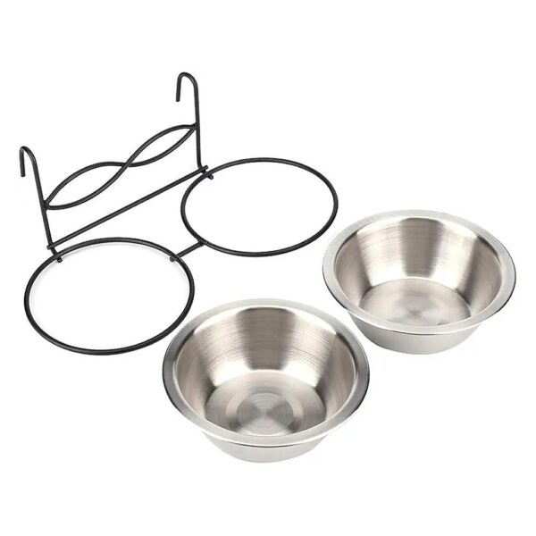 Stainless Steel Hanging Food Water Bowl for Pet Crate Cage Compact