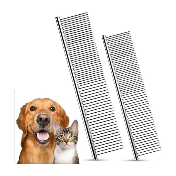 Stainless Steel Pet Dematting Comb for Long and Short Haired Dogs, Cats, and Other Pets