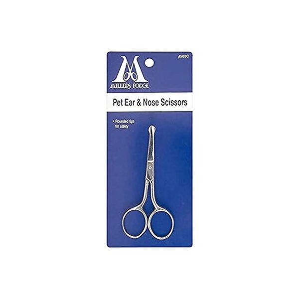 Stainless Steel Pet Ear and Nose Scissors, 3-3/4-Inch Curved for Trimming