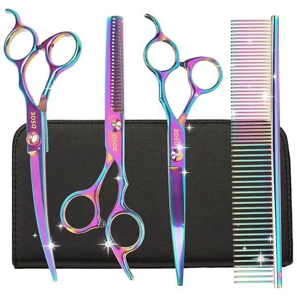 Stainless Steel Pet Grooming Scissors Set for Cats and Dogs Trimming and Thinning Hair