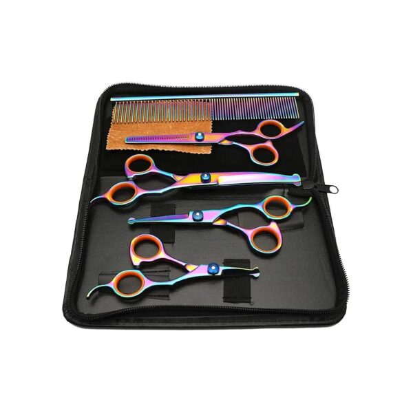 Stainless Steel Pet Grooming Scissors Set with Safety Round Tip for Dogs and Cats