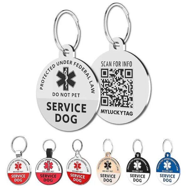 Stainless Steel Pet ID Tag with QR Code, Pet Profile, and Pet Location Alerts