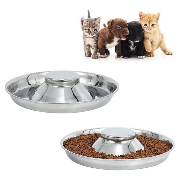 Stainless Steel Pets Dish Whelping Weaning Feeder For Cats And Dogs