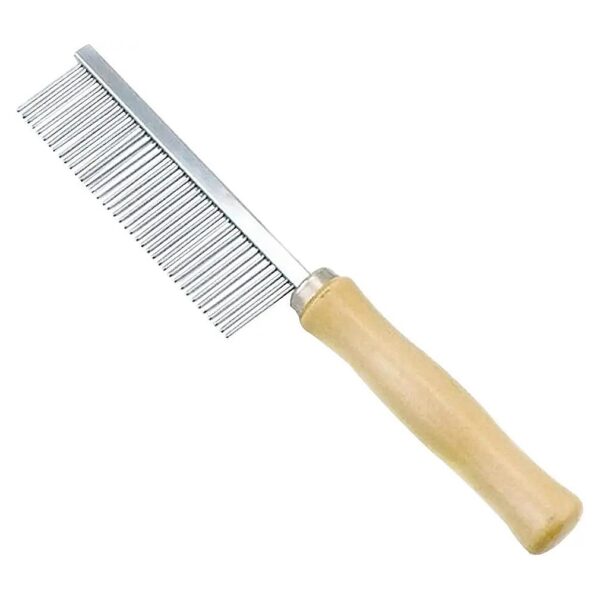 Stainless Steel Pin Teeth Wooden Handle Pet Grooming Comb for Hair Brush