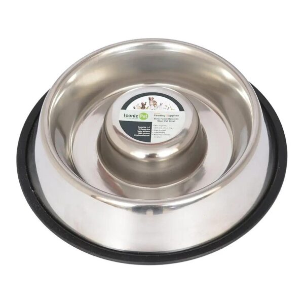 Stainless Steel Slow Feed Bowl Small Dog Cat Multi Pet Suitable Dishwasher Safe