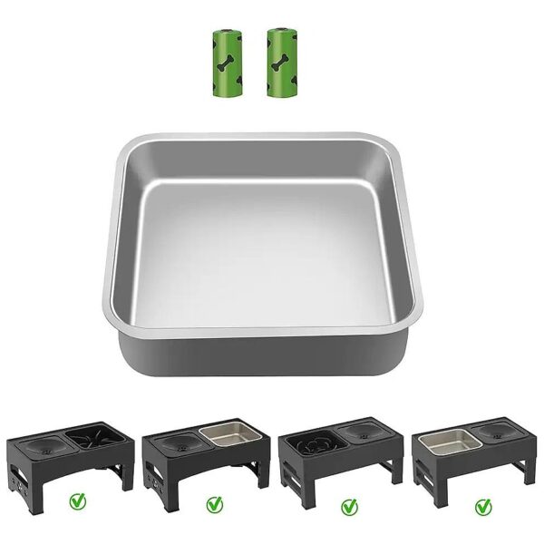 Stainless Steel Square Bowl with Mats for Easy and Convenient Feeding