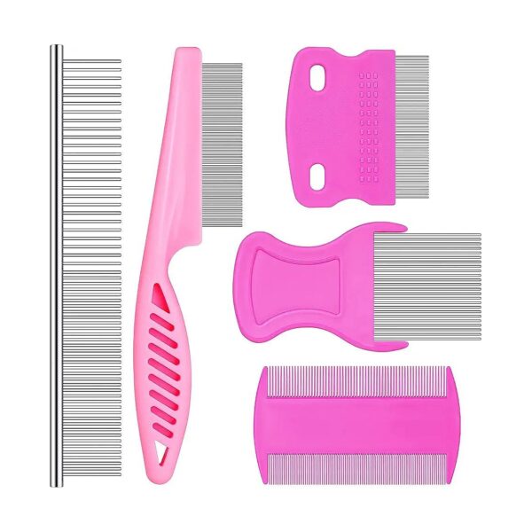 Stainless Steel Teeth Dog Comb Kit for Small Dogs Puppies