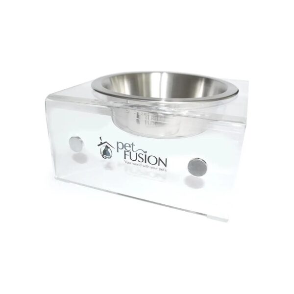 Stainless Steel and Acrylic Elevated Pet Bowls for Reduced Back Issues