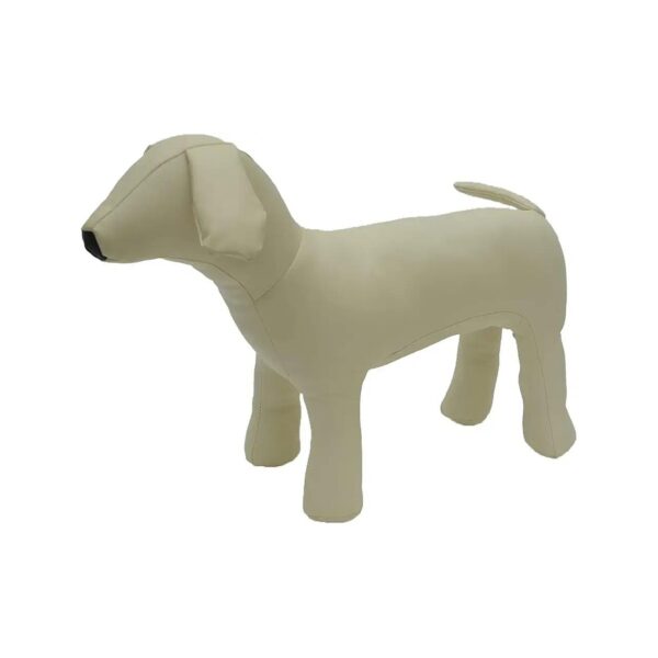 Standing Dog Display Model in Beige PU Leather for Small Dog Apparel