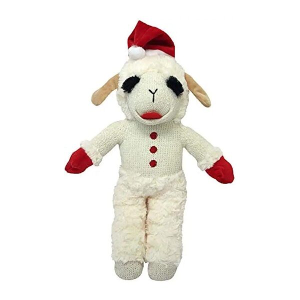 Standing Holiday Lamb Chop with Santa Hat for Small Dogs