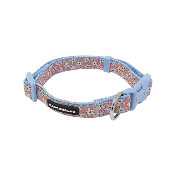 Starfish Ribbon Collar for Medium-Sized Dogs with Buckle Closure and Webbing