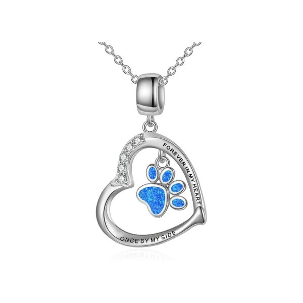 Sterling Silver Paw Print Necklace Cat Dog Memorial Jewelry for Women Girls Gift