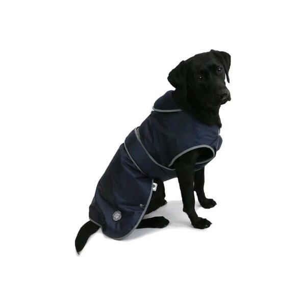 Stormguard Coat with Fleece Lining, Velcro Fastening, and Lead Slit for Dogs, Blue