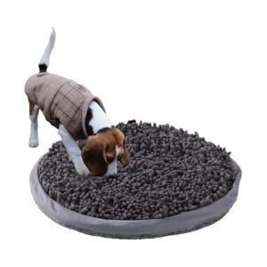 Stress Relief Snuffle Mat Package for Bored Dogs and Cats in Black Gray