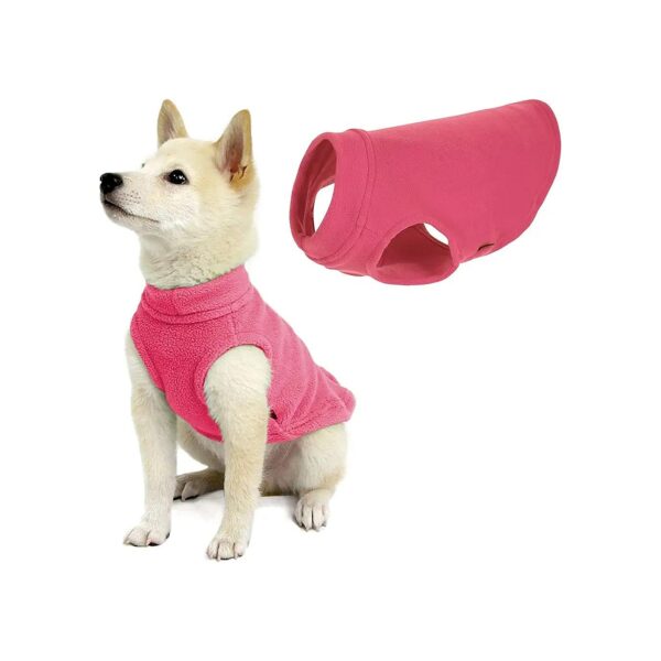 Stretchy Fleece Dog Sweater for Small to Large Dogs Pink Medium Size 80-100 Pounds