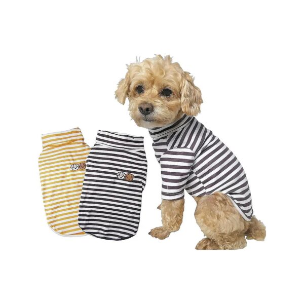 Striped Yellow and Brown Dog Sweater Coat for Cats and Small Breeds X-Large Size