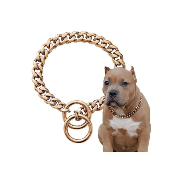 Strong Gold Plated Cuban Link Chain Collar for Dogs with Thick Nickel-Free Cladding