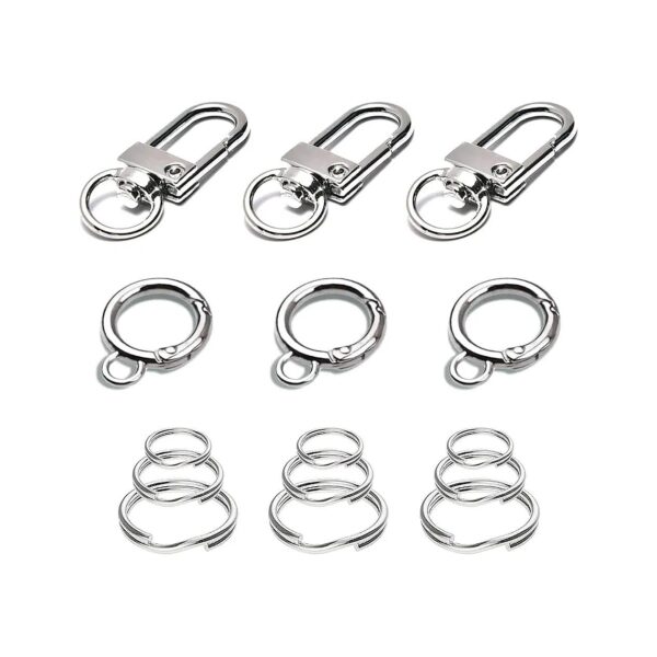 Strong Metal Dog Tag Clips for Collar with 6 Sets and 15Pcs Labels