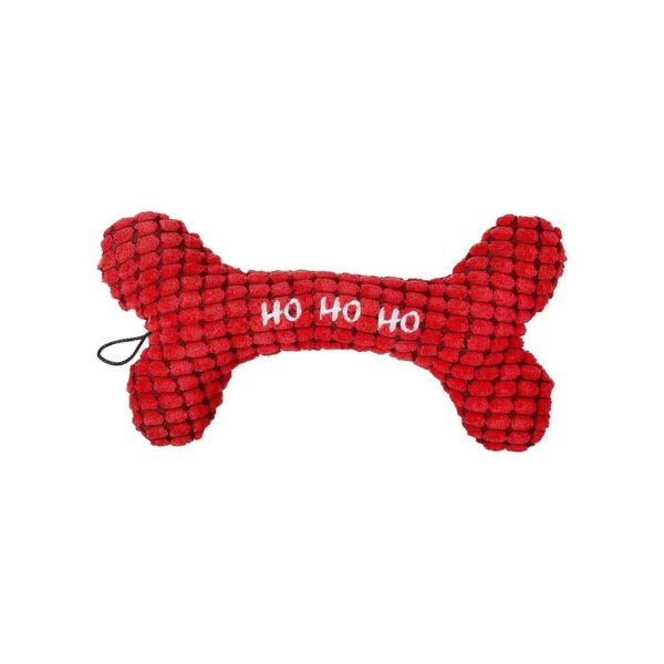 Strong Plush Dog Bone with Crinkle Sounds and Puncture Proof Squeaker 12 Inches