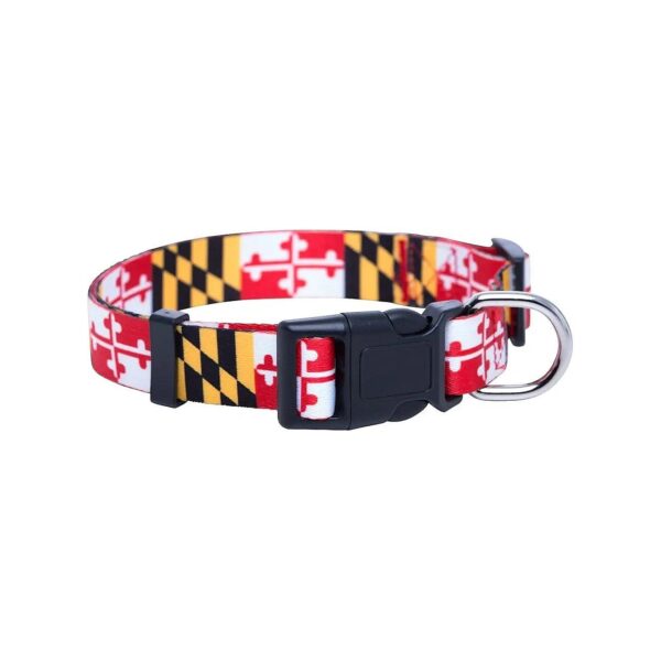 Strong and Adjustable Maryland Flag Dog Collar for Small to Large Breeds