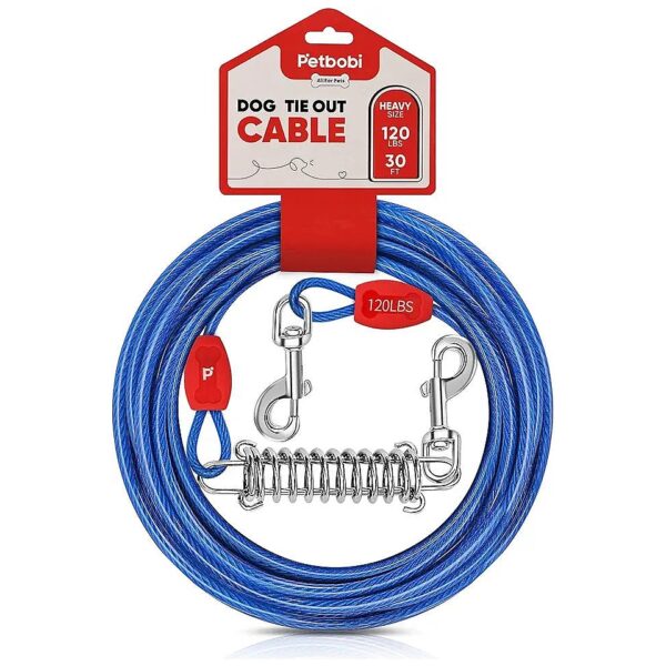 Strong and Durable 30-Foot Dog Tie Out Cable for Small to Medium Breeds