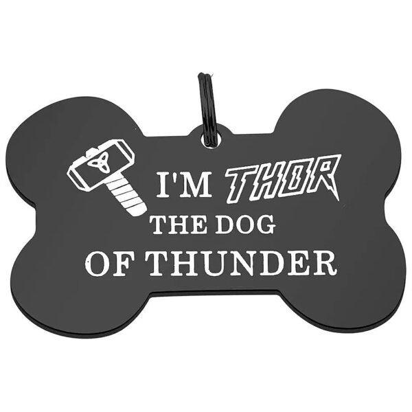 Strong and Durable Metal Dog Collar Tag for Pets with Thor's Hammer Symbol