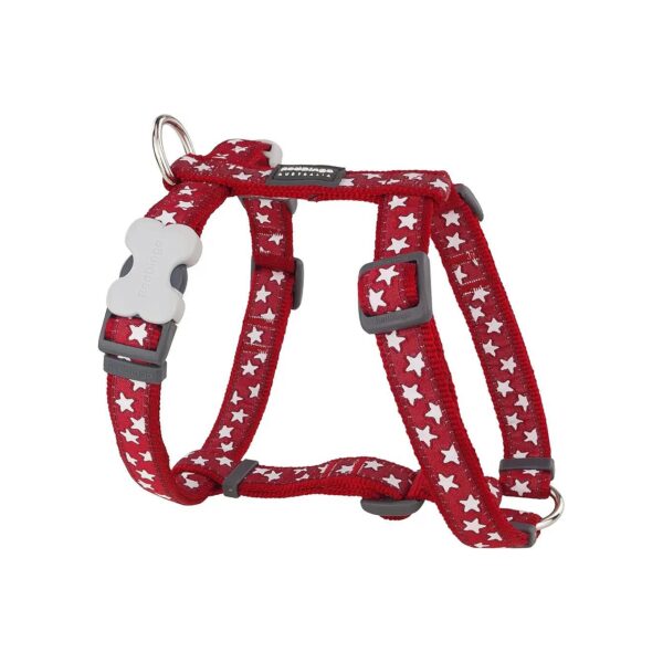 Strong and Durable Red Star Pattern Nylon Dog Harness for Small Breed Dogs