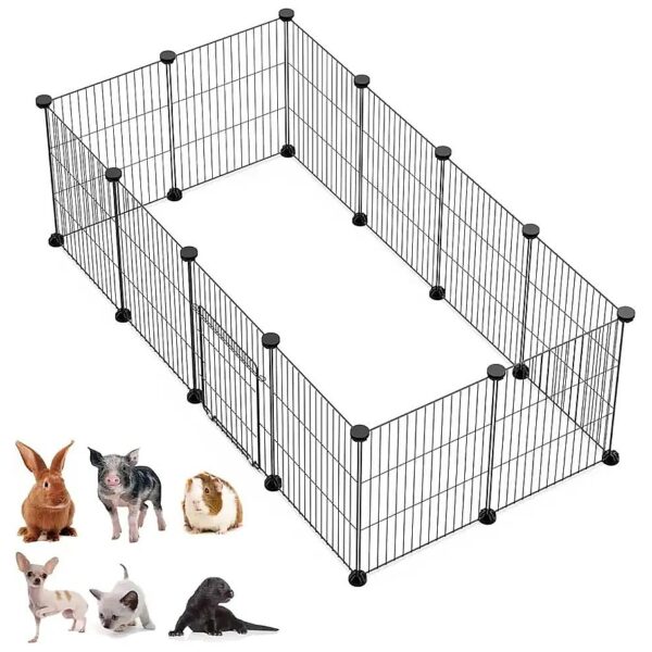 Strong and Sturdy Pet Playpen for Small Animals - 12 Metal Panels