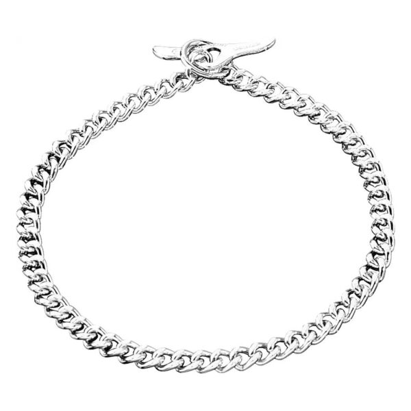 Strong and Stylish Chrome Plated Steel Dog Chain Collar for Small Medium Large Breed Dogs