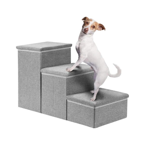 Sturdy 3-Step Dog Stairs for Heavy Small and Medium Dogs