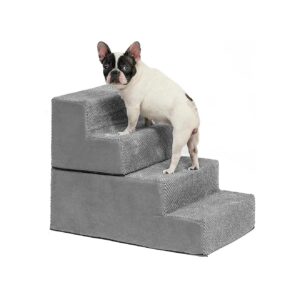 Sturdy 4-Step Dog Stairs with Anti-Slip Rubber Bottom for Smaller and Elderly Pets