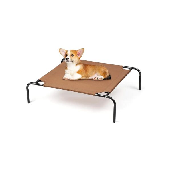 Sturdy Elevated Dog Bed with Breathable Mesh for Small and Medium Pets Brown