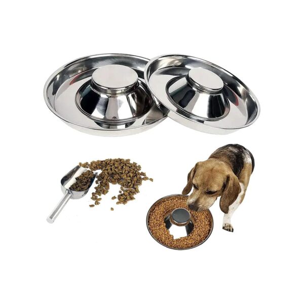 Sturdy Stainless Steel Pet Food and Water Feeder Bowls for Large Medium Small Dogs Cats