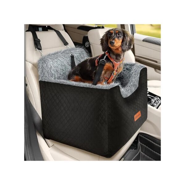 Sturdy Thickened Foam Car Seat for Small Dogs with Adjustable Leash and Washable Bed