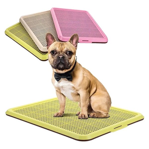 Sturdy Yellow Puppy Potty Training Toilet Tray for Small to Medium Dogs