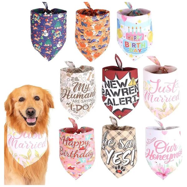 Stylish Polyester Dog Bandanas for Boy Girl Pets