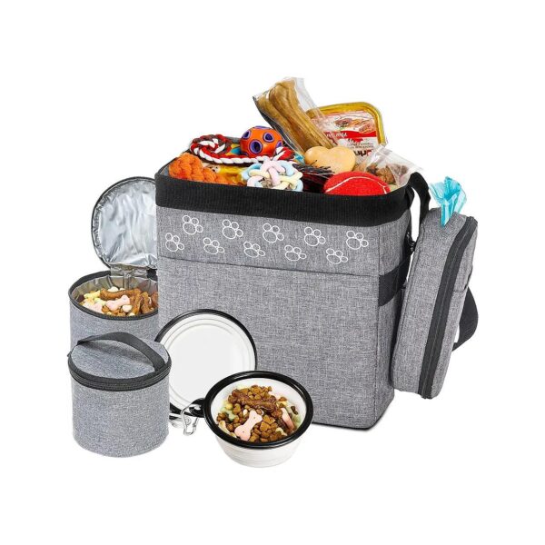 Stylish and Functional Dog Travel Bag with Treat Pouch