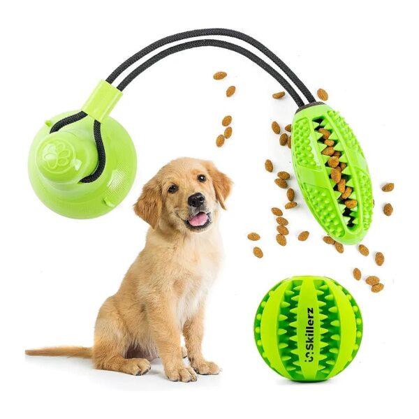 Suction Cup Dog Toy Chews for Durable Rubber Self-Playing Bite Toys