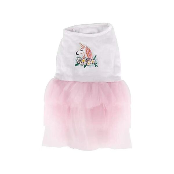 Summer Pink Cat Dress with Floral Unicorn Pattern and Tutu Layers