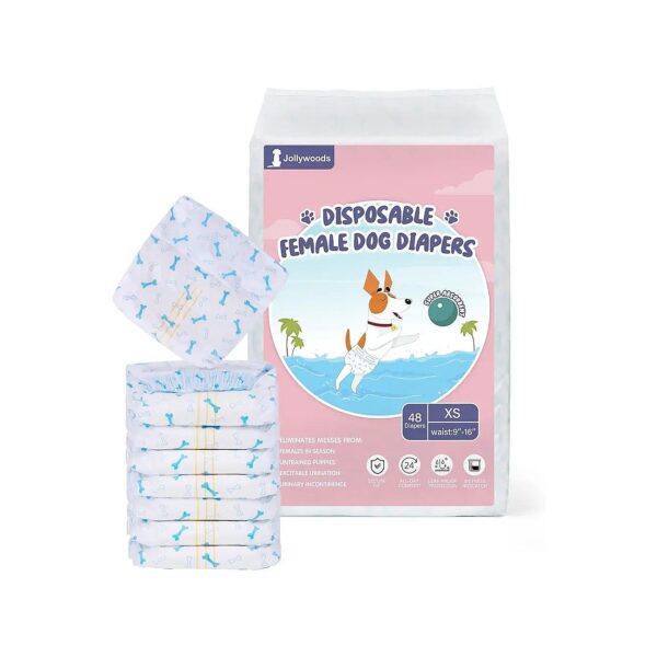 Super Absorbent Leakproof Disposable Dog Diapers for Female Puppies and Cats XS