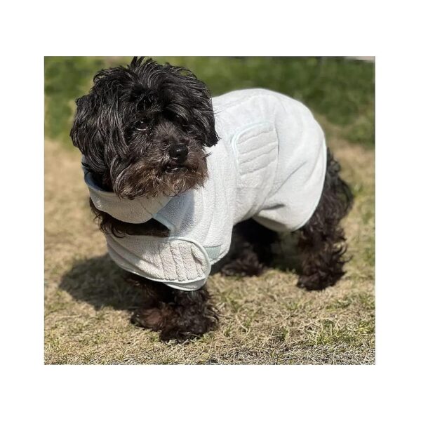 Super Absorbent Microfiber Dog Bathrobe for Comfortable Dry Dog Coat Wearable Towel