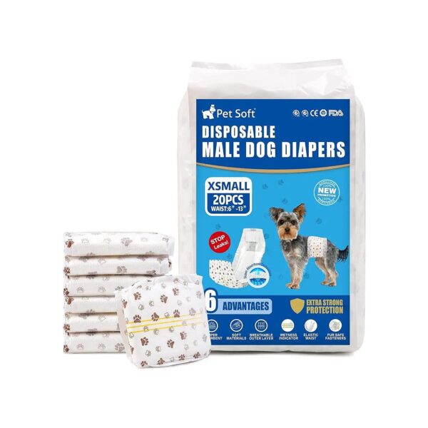 Super Absorbent and Flexible Male Dog Diapers for Puppies with Incontinence Issues