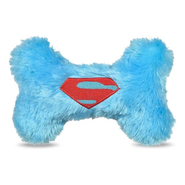 Superhero-Approved Soft Plush Dog Bone Toy with Squeaker