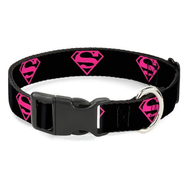 Superman Shield Plastic Clip Collar for Small Dogs with 6-9 Inch Neck