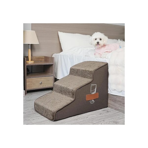 Supet Dog Stairs for Small Medium Dogs Get Bed with Anti-Slip Ramp and Foam Steps