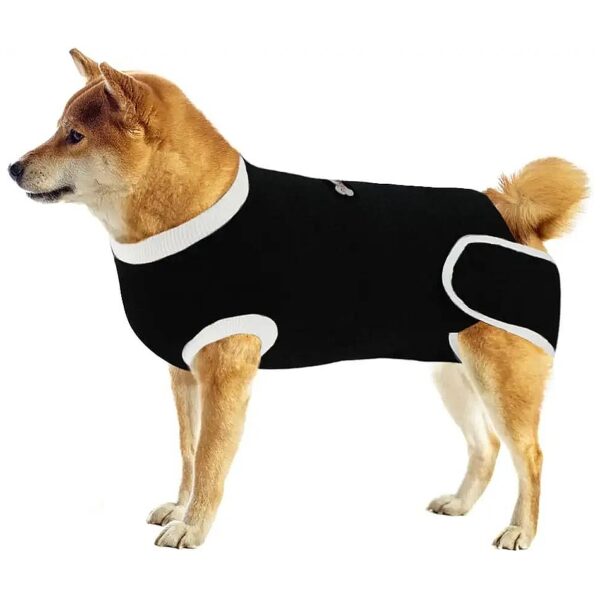 Surgical Suit for Dogs after Abdominal Surgery, XL, Black, Breathable Fabric