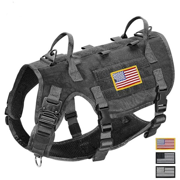 Tactical Dog Vest with 2 Handles and No Pull Control for Medium to Large Dogs